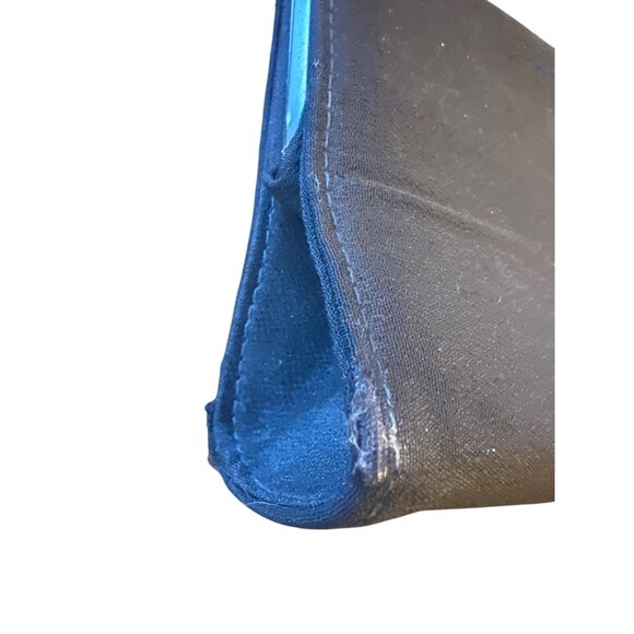 Vintage Black Satin Clutch Purse With Chain Handle & Rhinestone Clasp - Picture 2 of 4